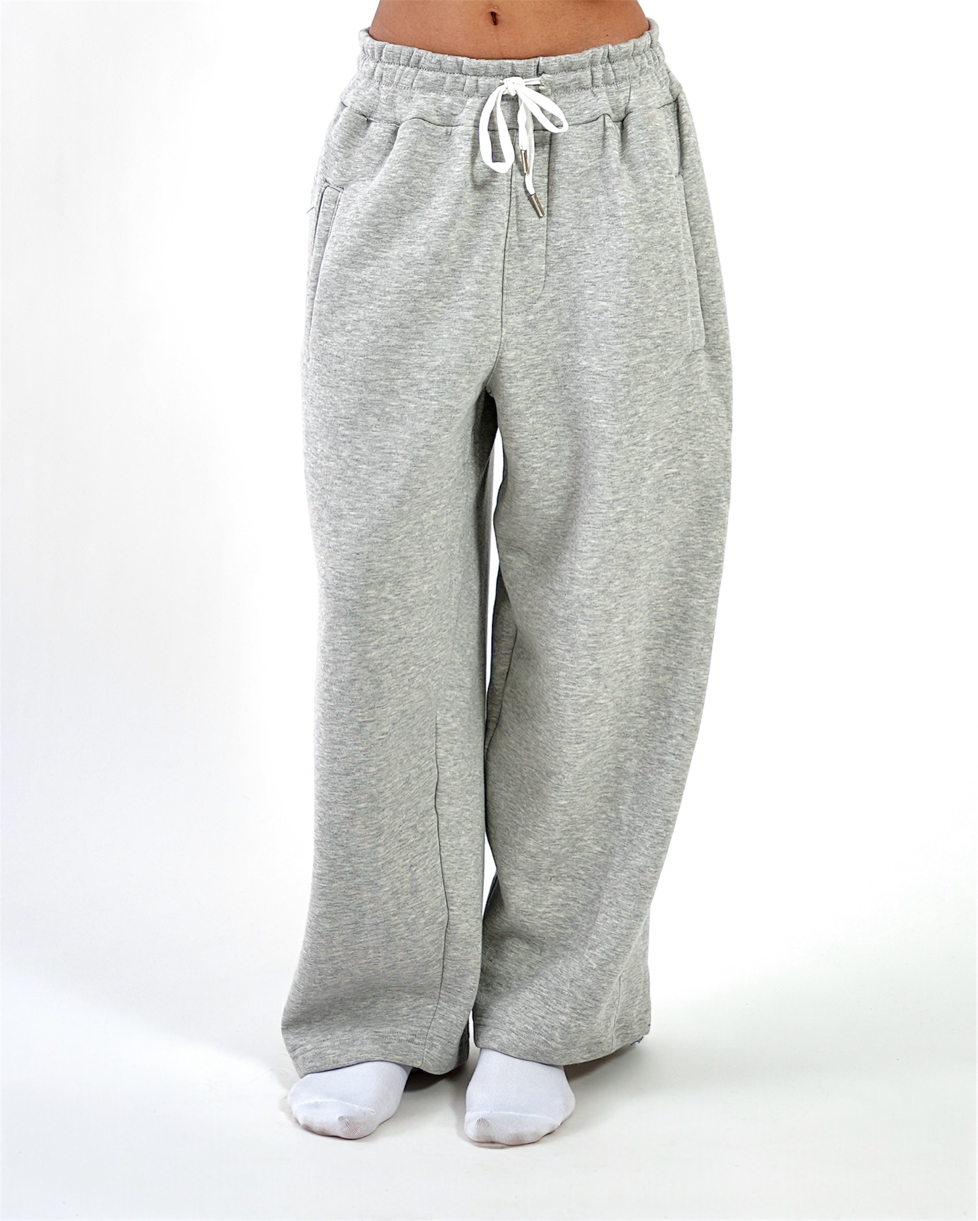 Minstreet™ | Comfortable Wide Leg Baggy Sweatpants - Melange Grey
