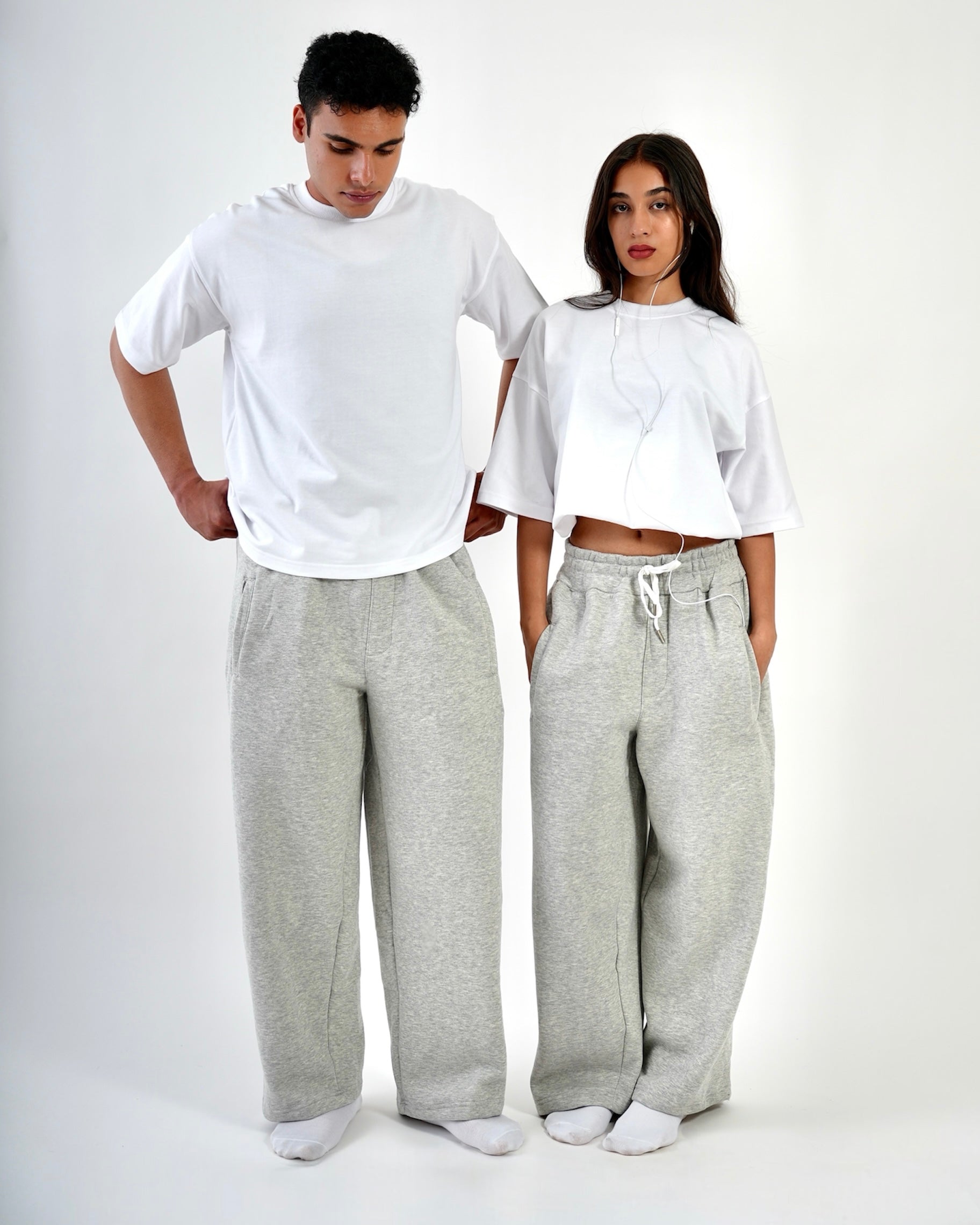 Minstreet™ | Comfortable Wide Leg Baggy Sweatpants - Melange Grey