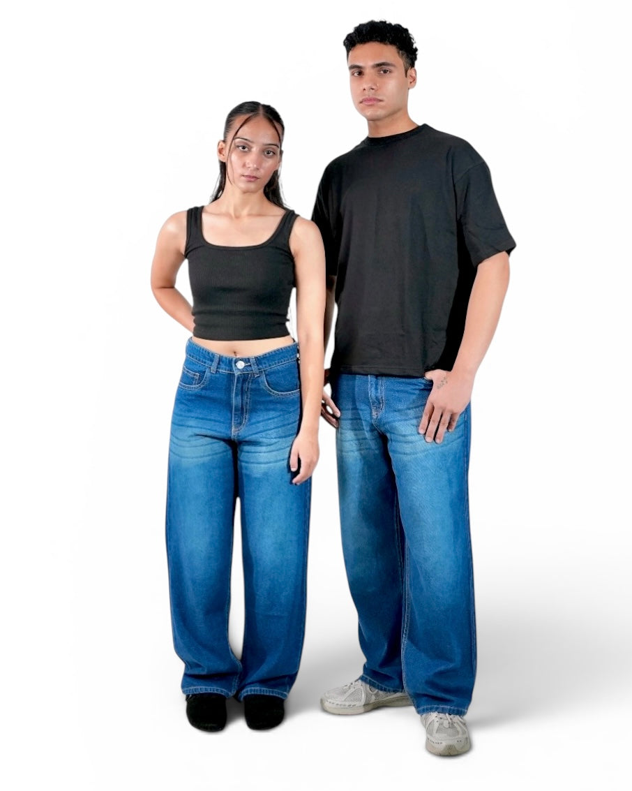 Relaxed Straight Denim - Vintage Blue (unisex)