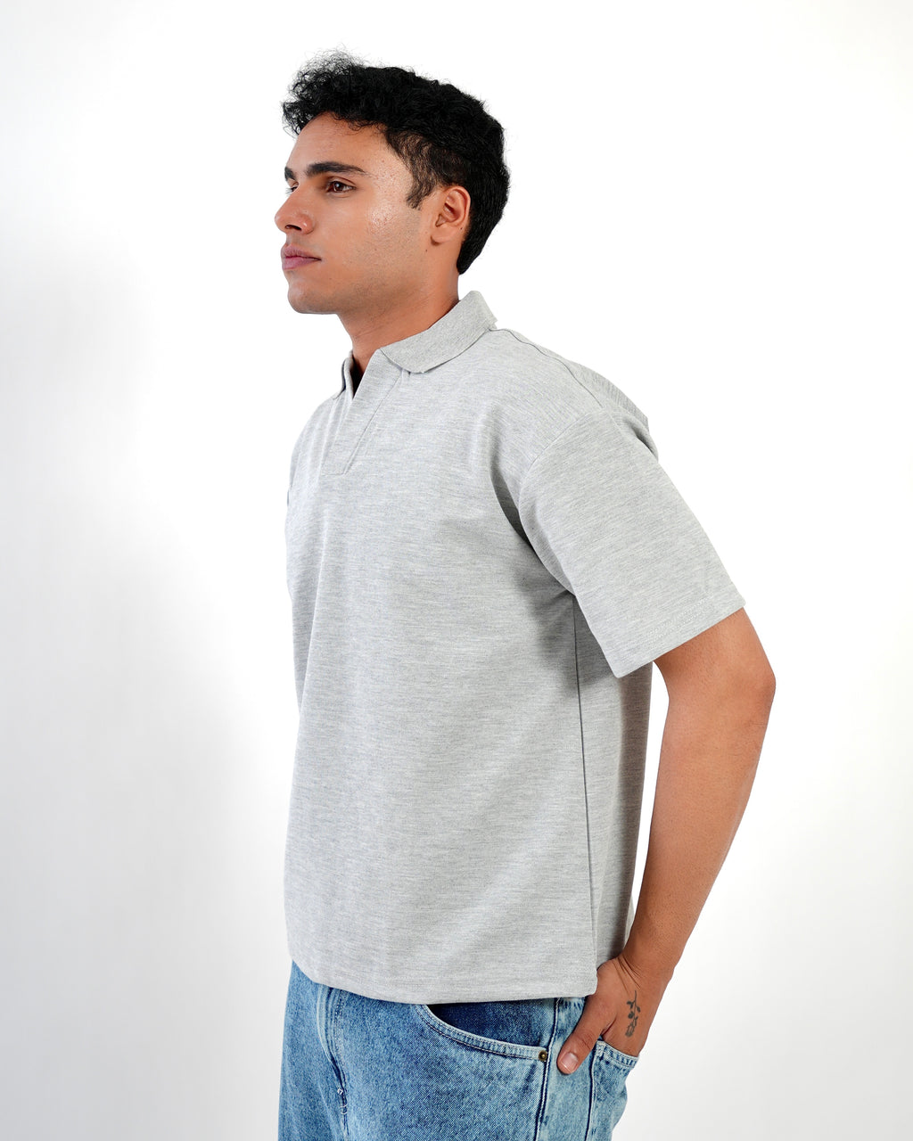 Signature Classic Polo - Melange grey (unisex)