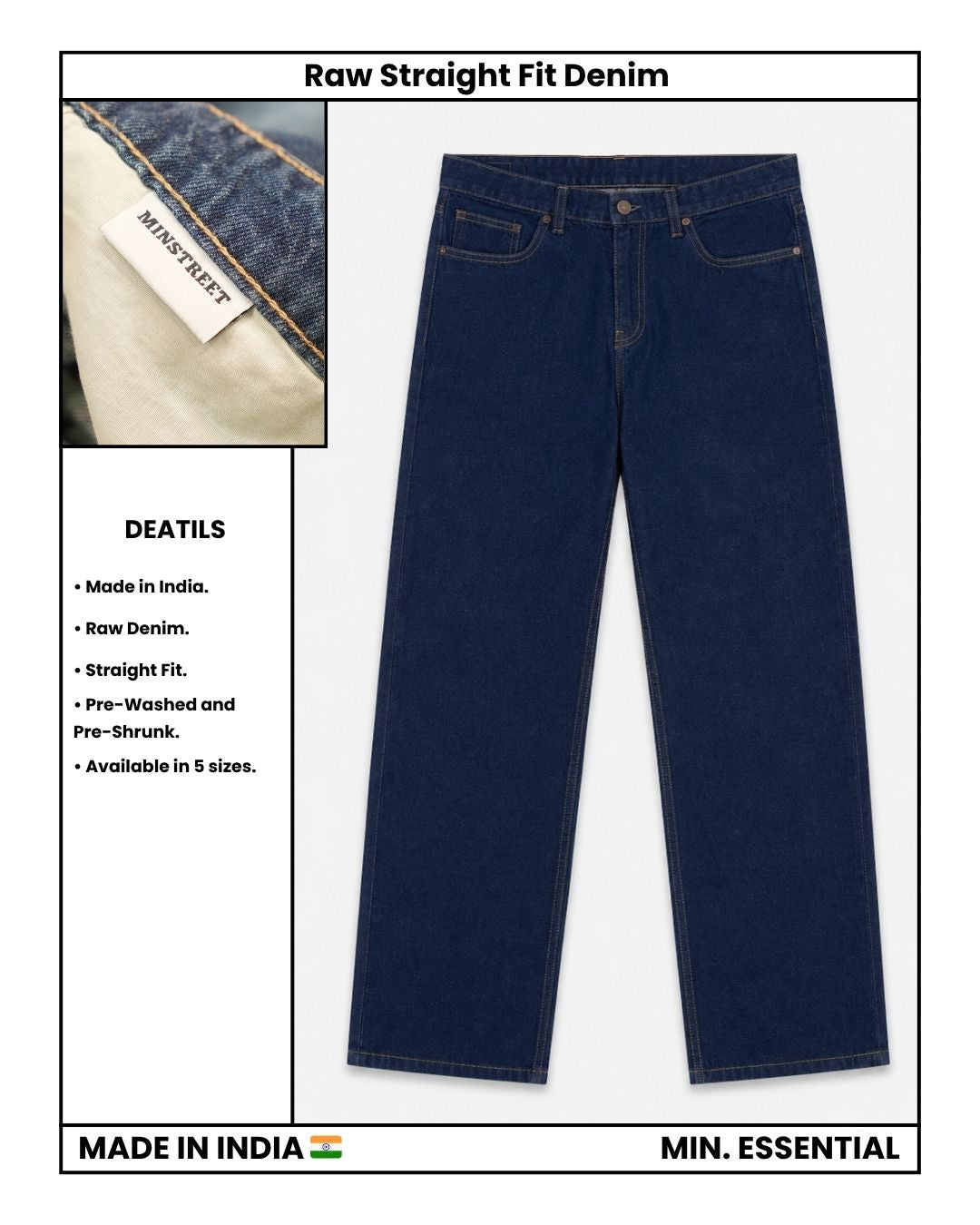 Loose Straight Denim - Raw Indigo (unisex)