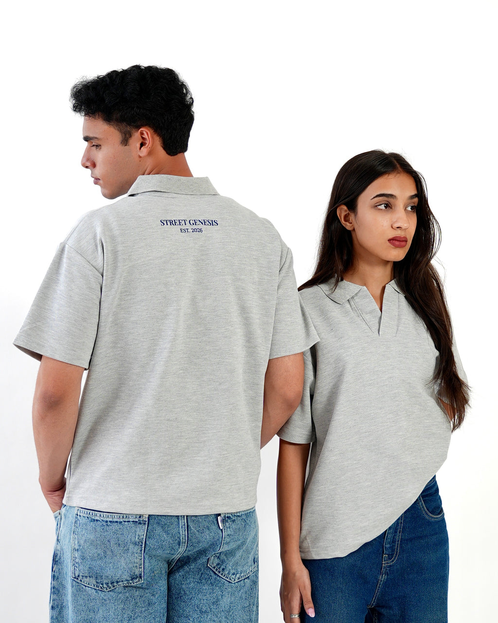 Signature Classic Polo - Melange grey (unisex)