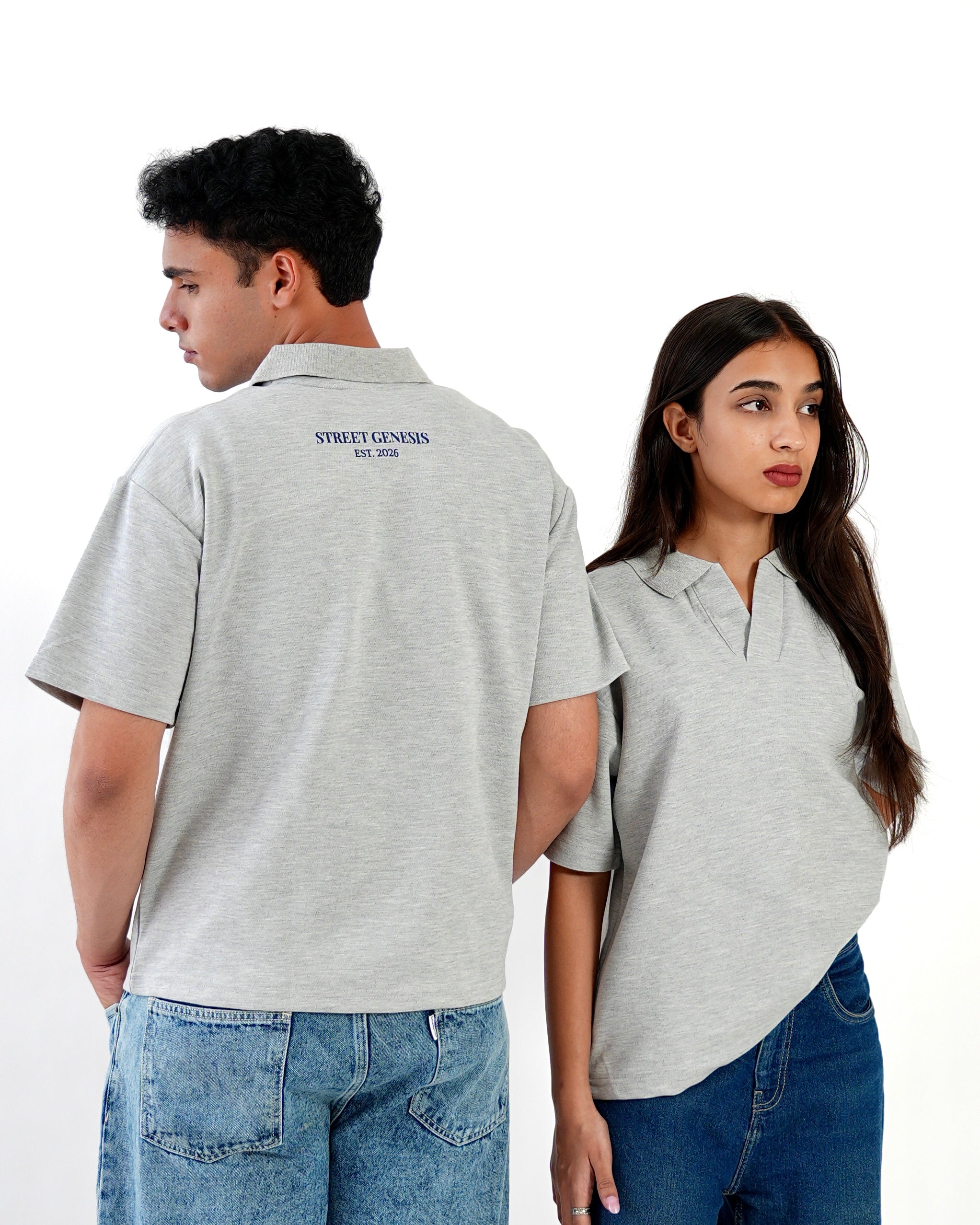 Signature Classic Polo - Melange grey (unisex)