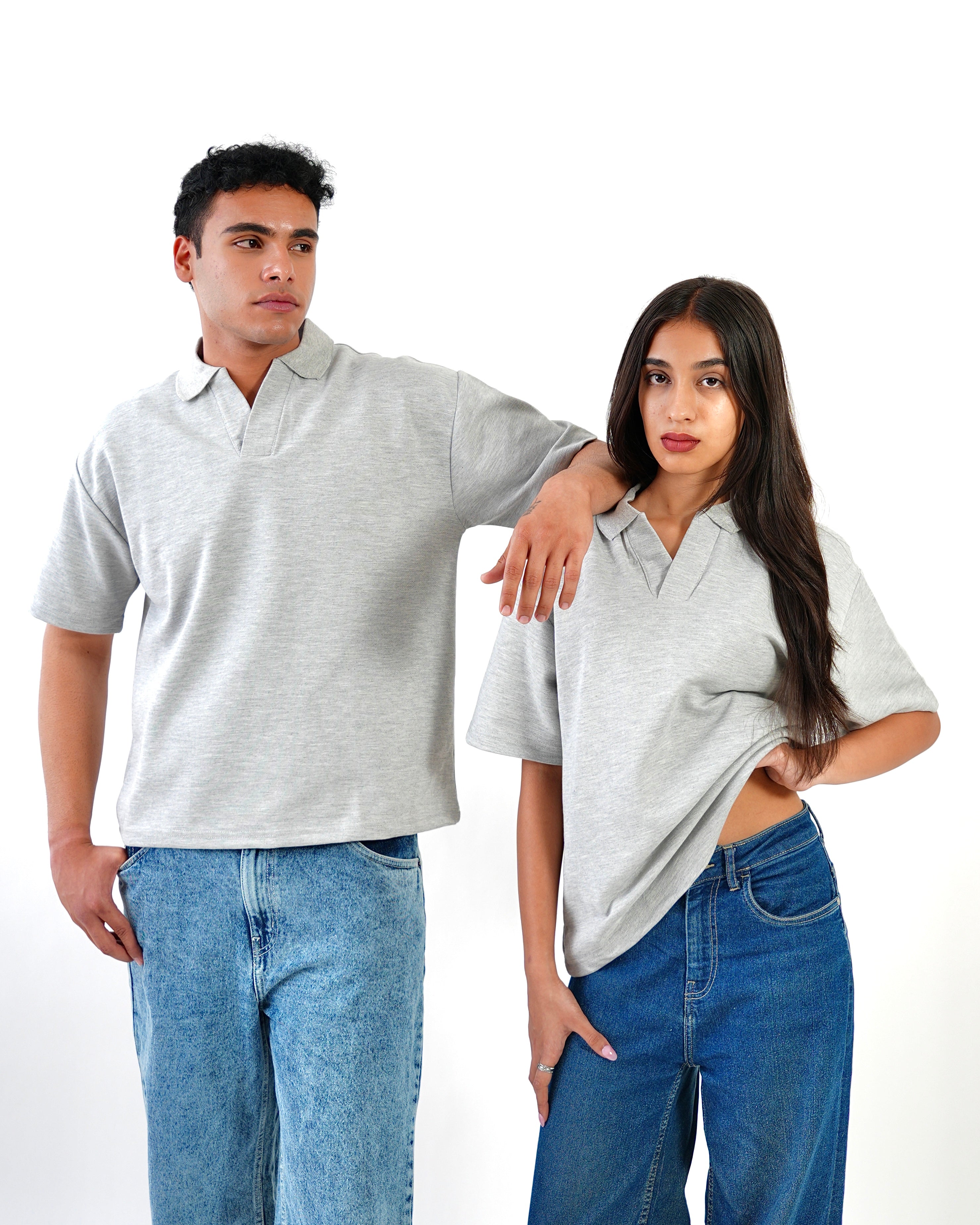 Signature Classic Polo - Melange grey (unisex)