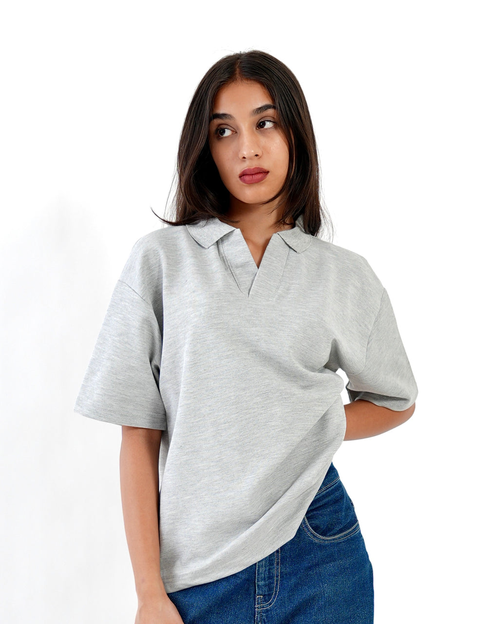 Signature Classic Polo - Melange grey (unisex)
