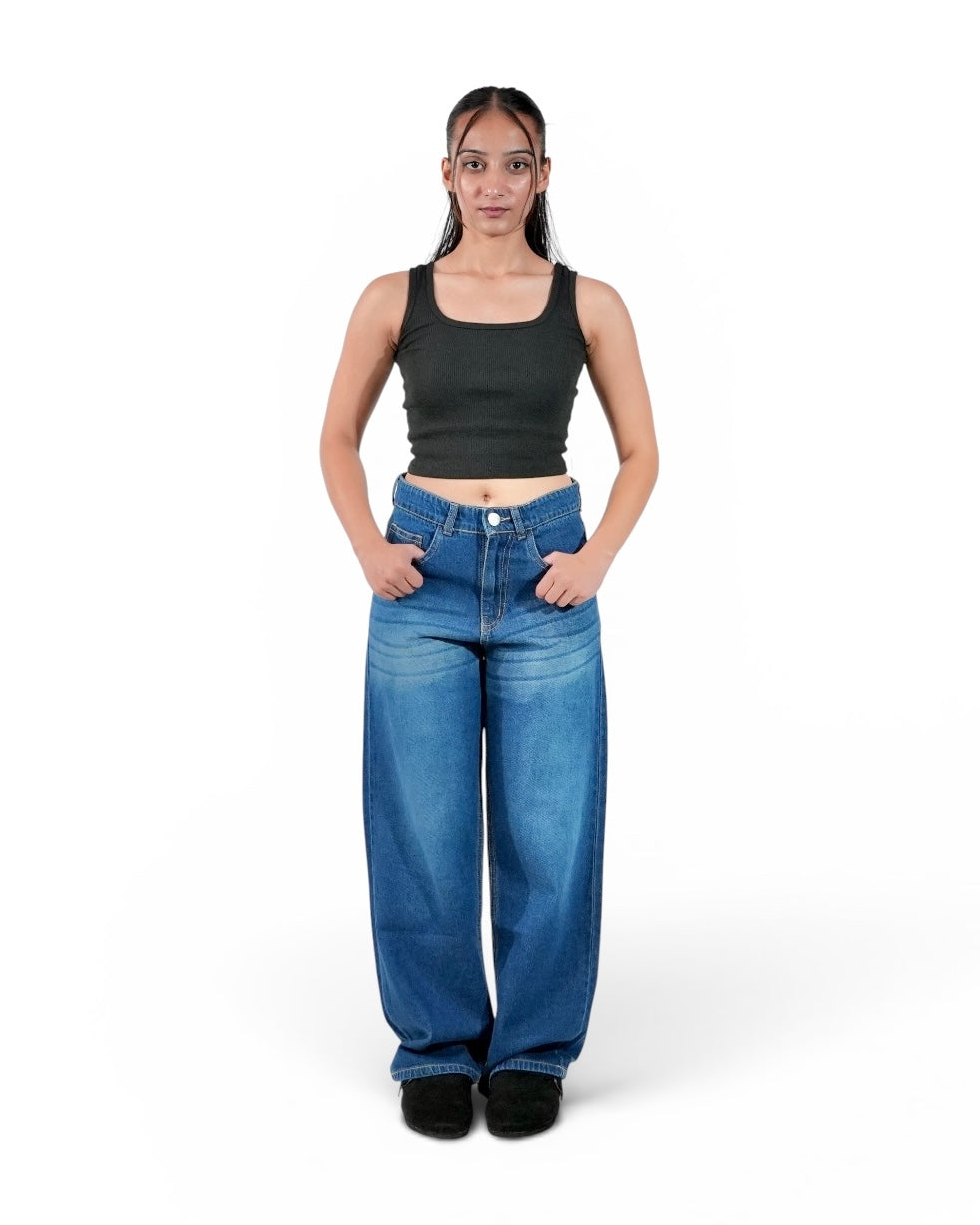 Relaxed Straight Denim - Vintage Blue (unisex)