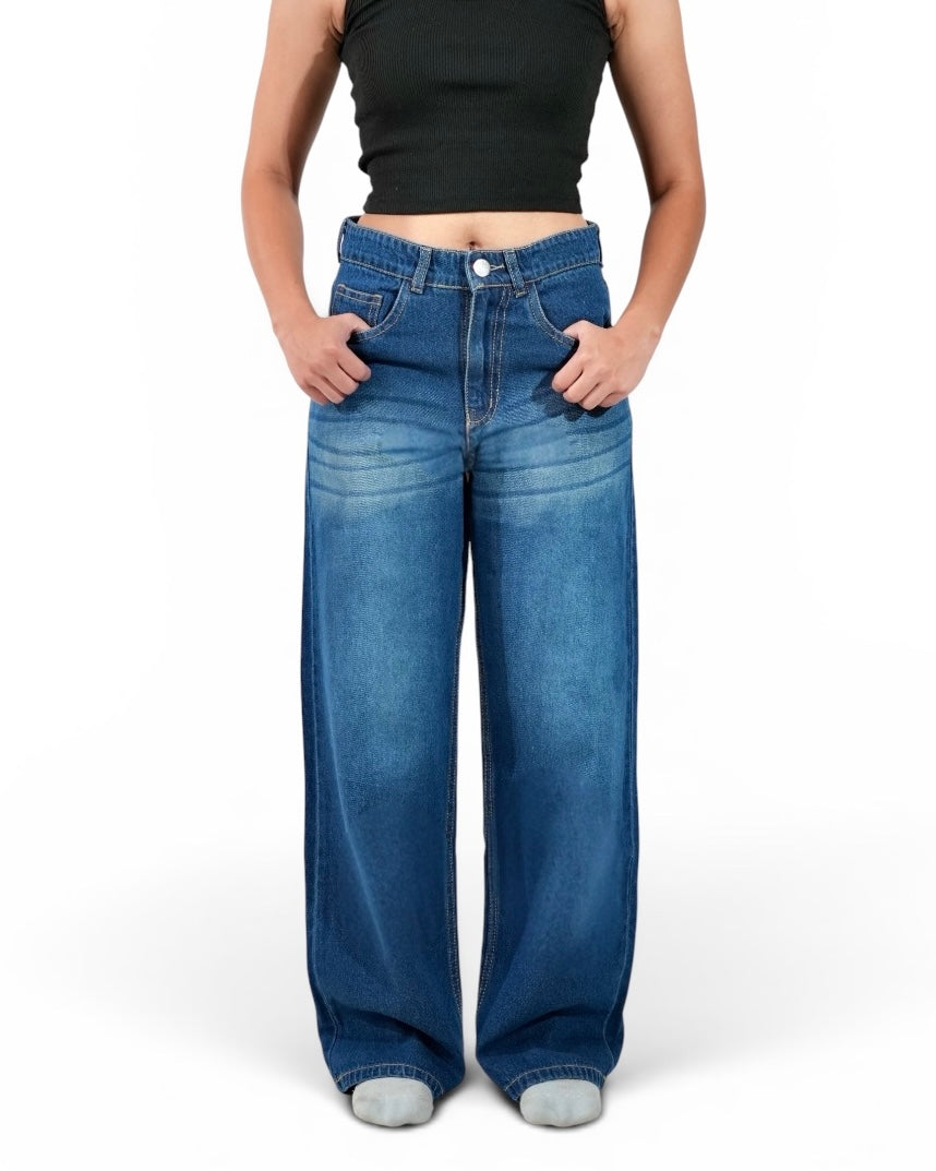 Relaxed Straight Denim - Vintage Blue (unisex)